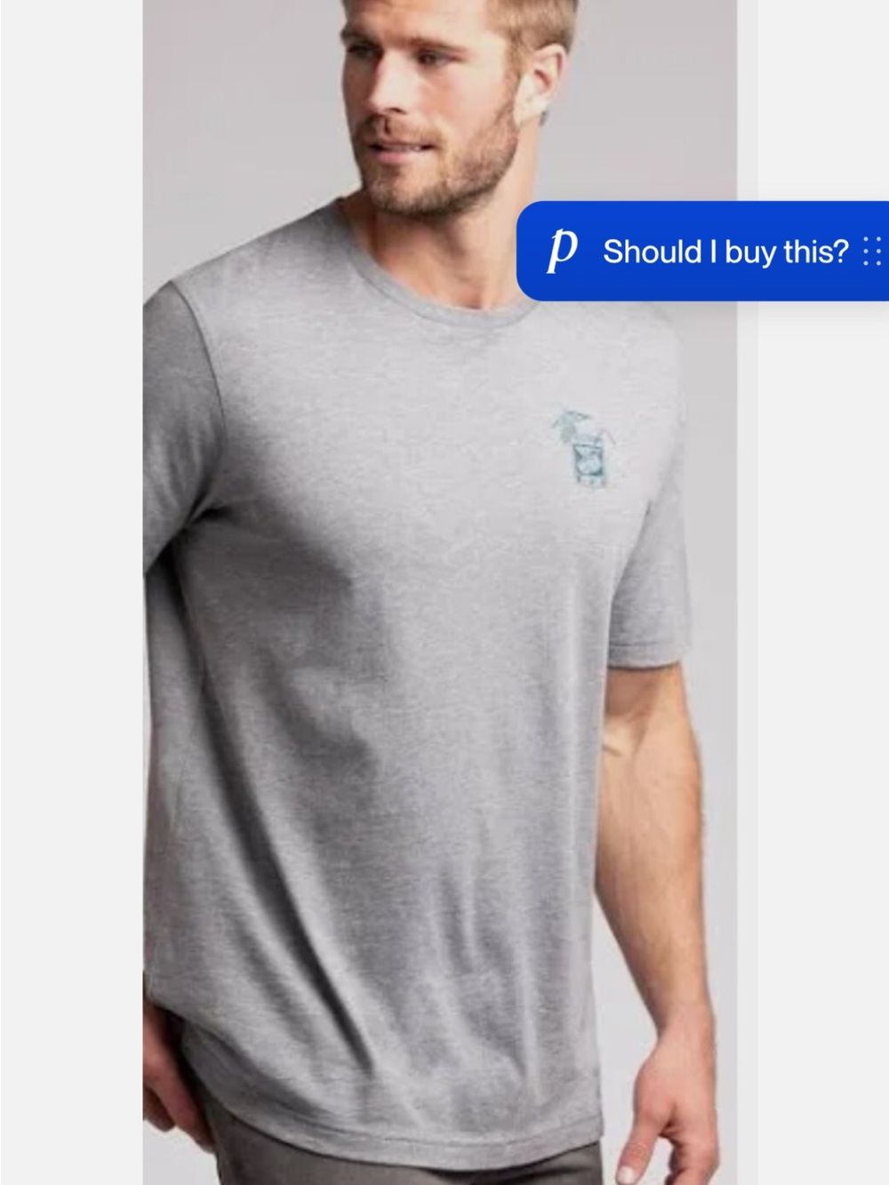 Travis Mathew Men's Grey Crewneck Short-Sleeve Shirt.NWT